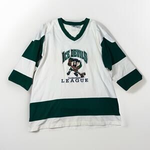 VTG 90s Acme Clothing Taz Ice Devils Looney Tunes Hockey Jersey Shirt Size M
